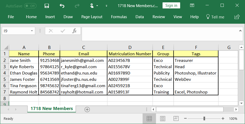 CSV format